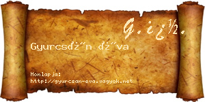 Gyurcsán Éva névjegykártya