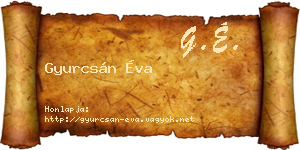 Gyurcsán Éva névjegykártya